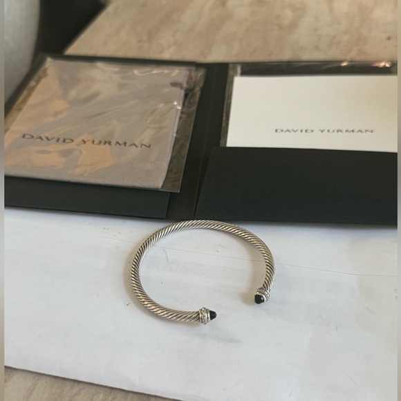 David Yurman Classic Cable Bracelet Sterling Silver Black Onyx/Diamonds - Picture 3 of 10
